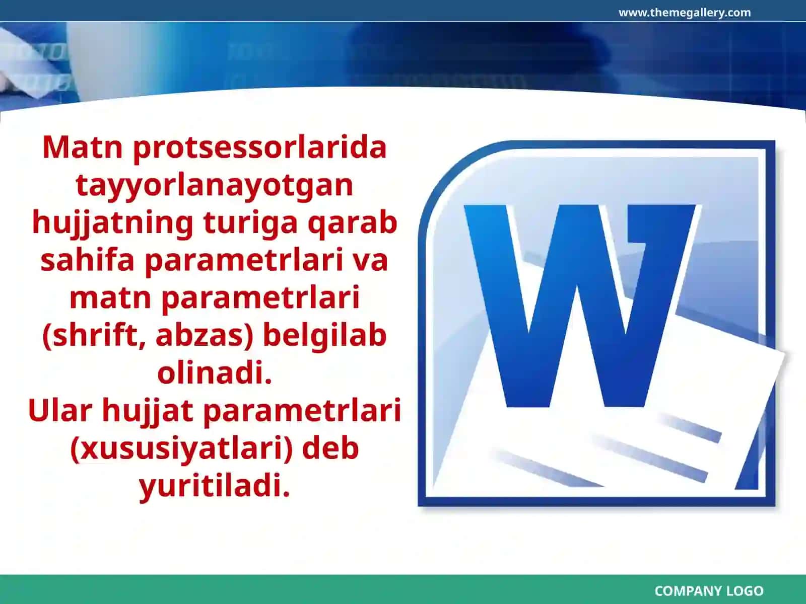6-sinf Informatika Hujjatlarning asosiy parametrlari 3