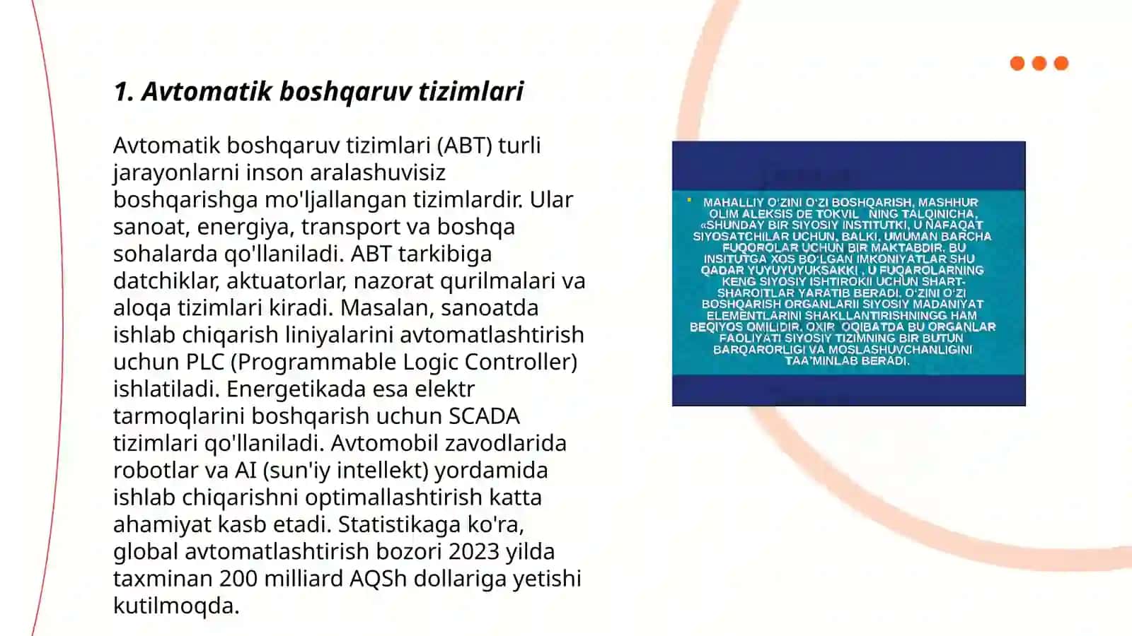 Avtomatik boshqaruv tizimlari 3
