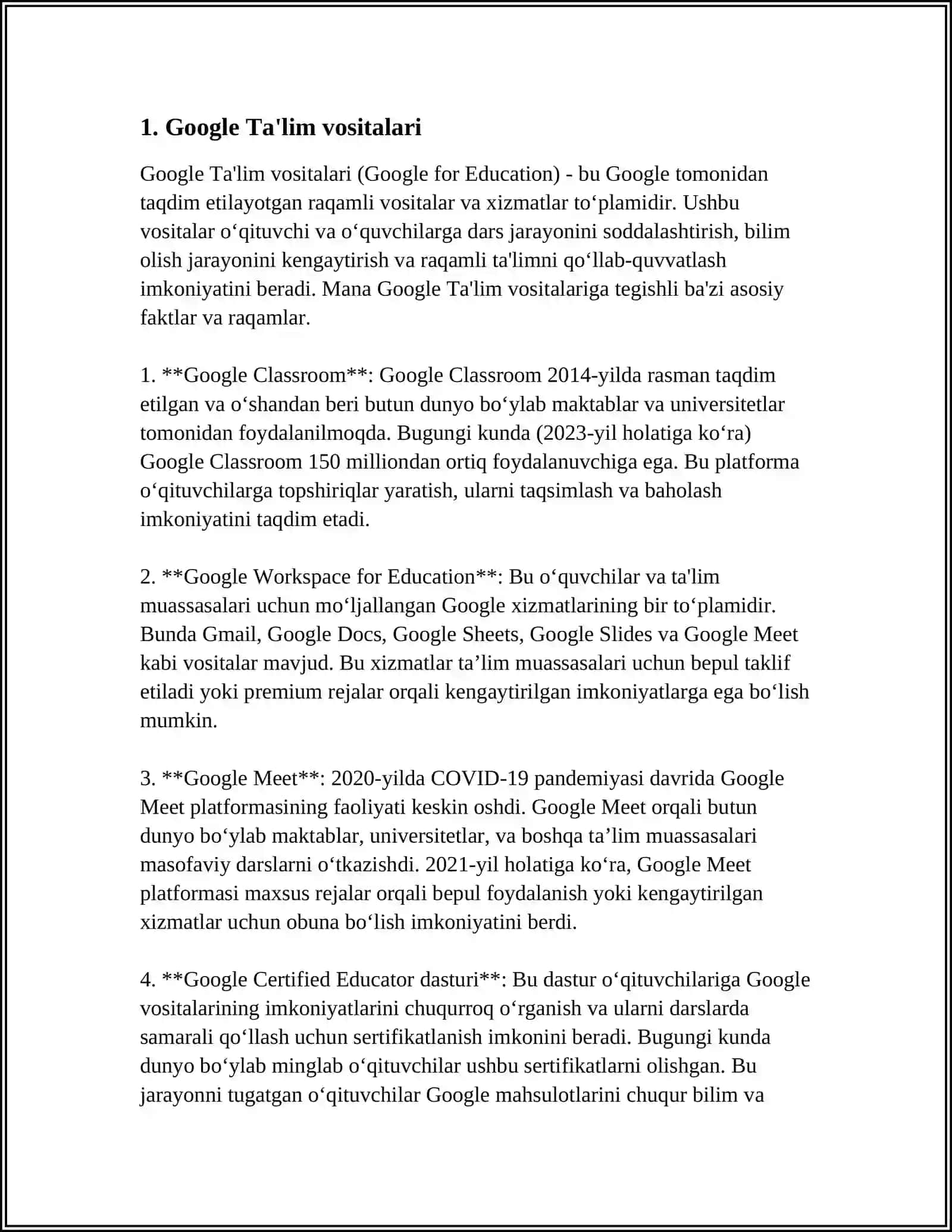 Google Ta'lim vositalari 3
