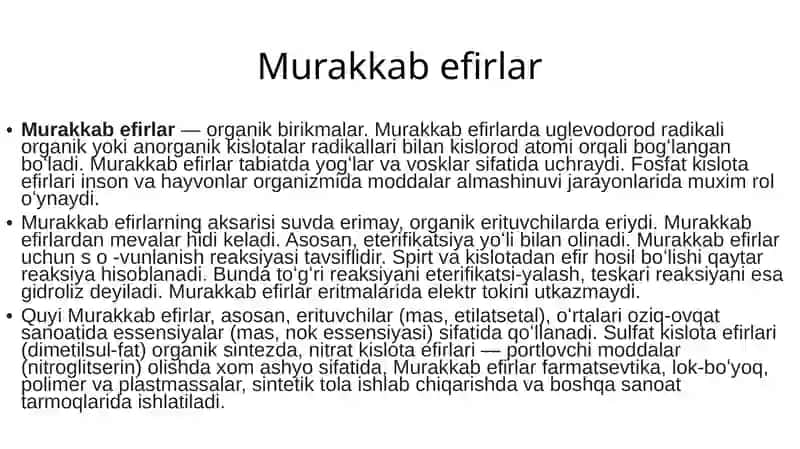 Murakkab efirlar 3