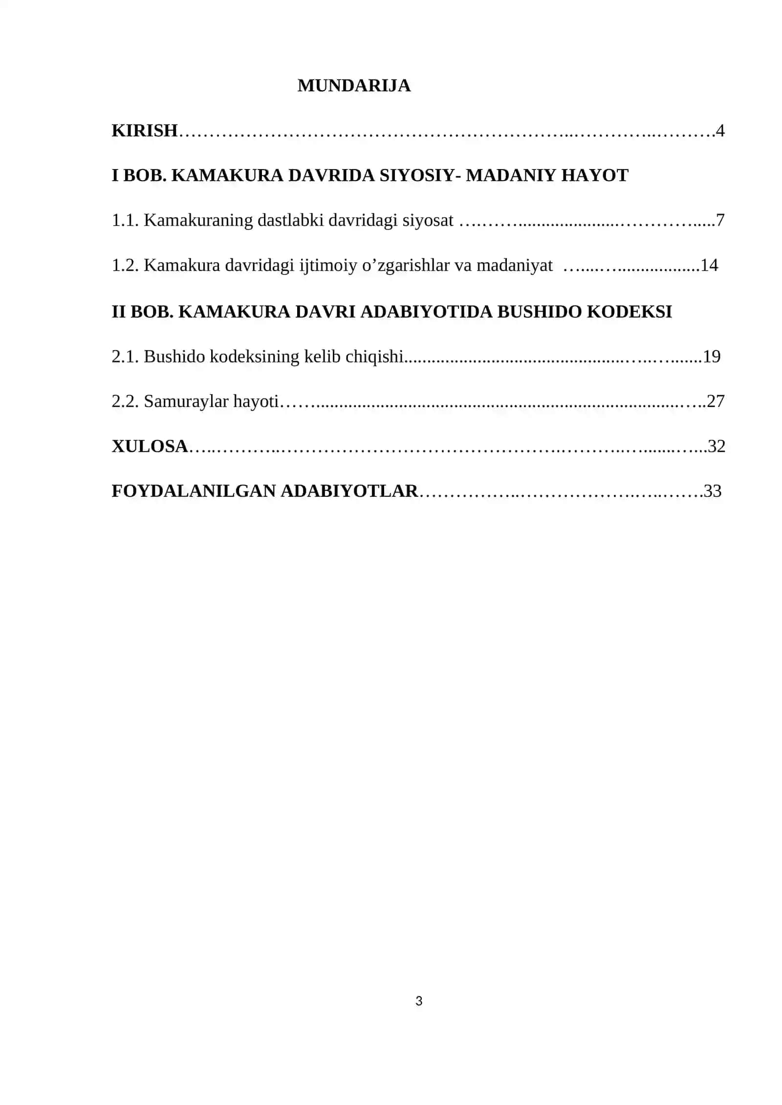 KAMAKURA DAVRI ASARLARIDA BUSHIDO KODEKSI 3