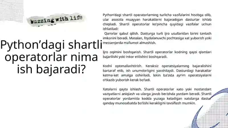 Python dasturlash tilida shart operatorlari (if) 3