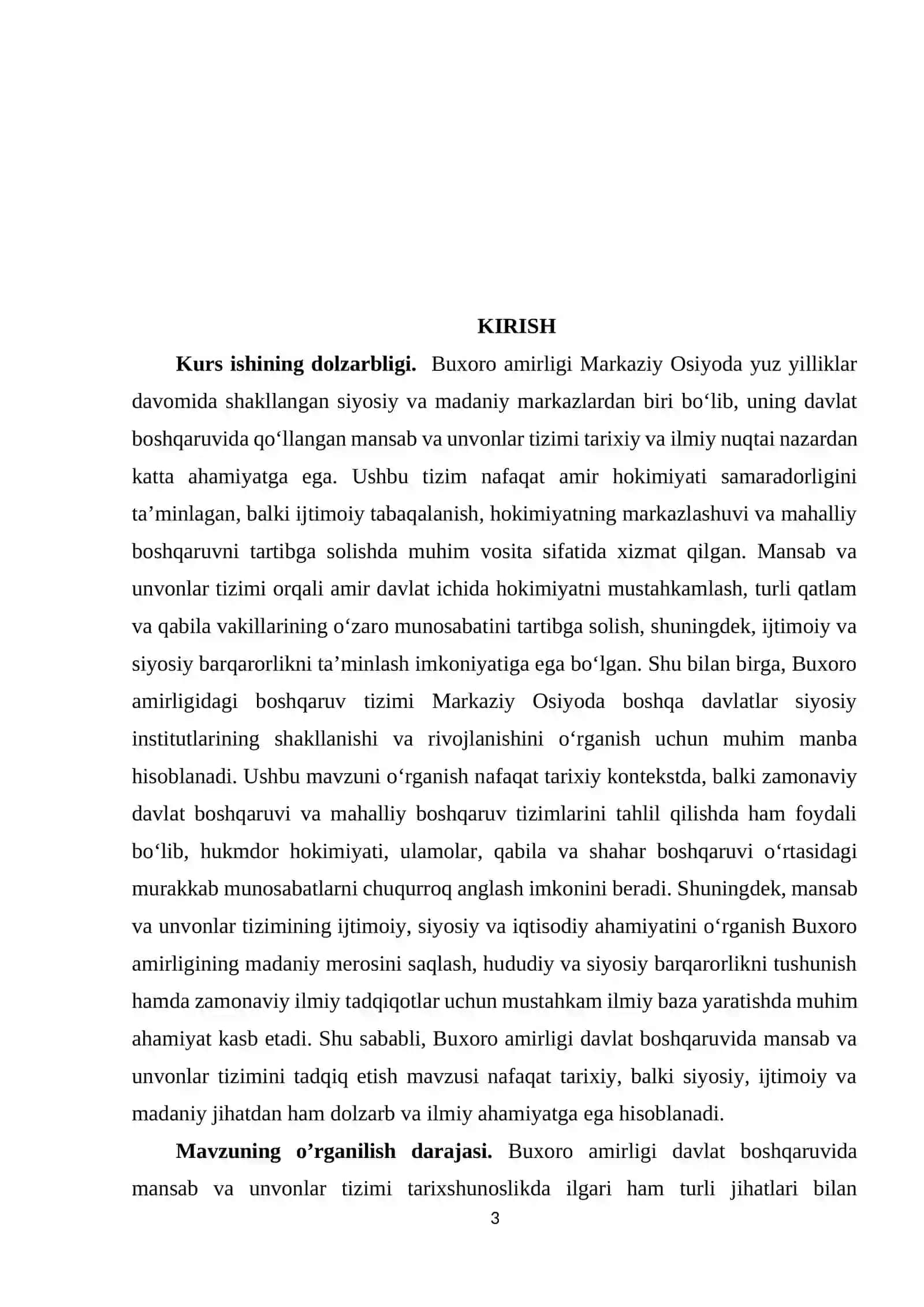 Buxoro amirligi davlat boshqaruvida mansab va unvonlar 3