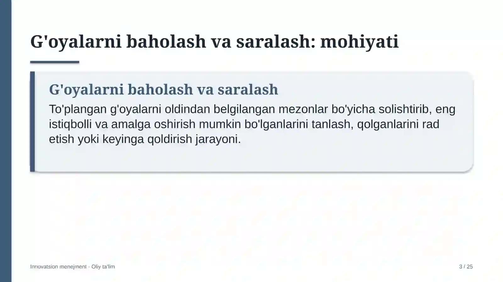 Ilmiy jurnallarda g'oyalarni baholash va saralash 3
