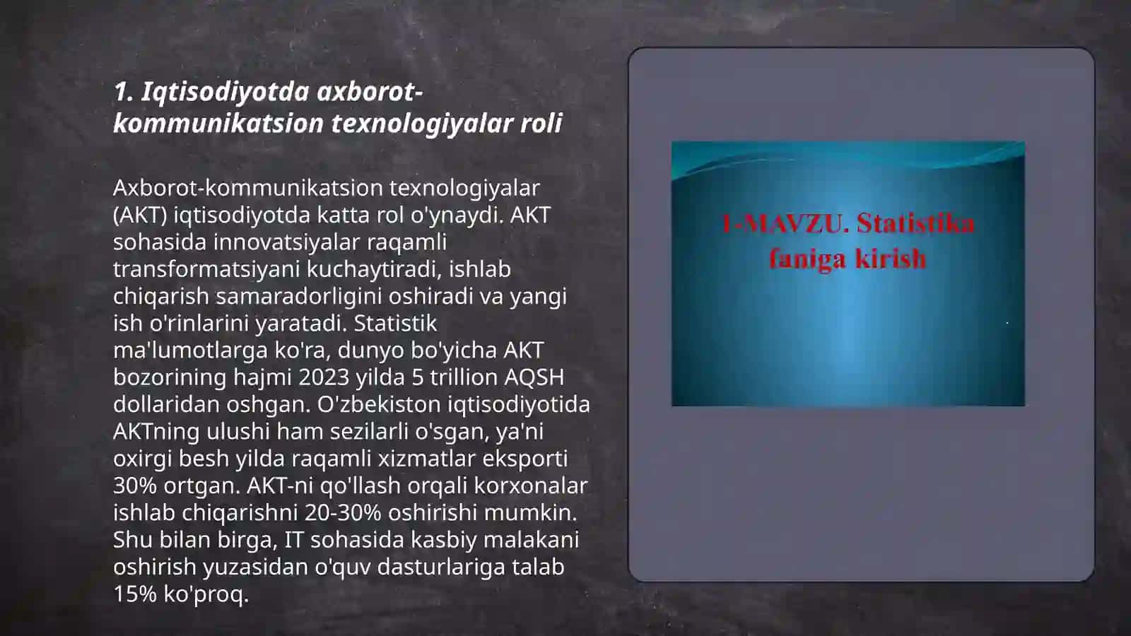 Iqtisodiyota axborot-kammunikatsion texnologiyalar va tizmlar faniga kirish 3