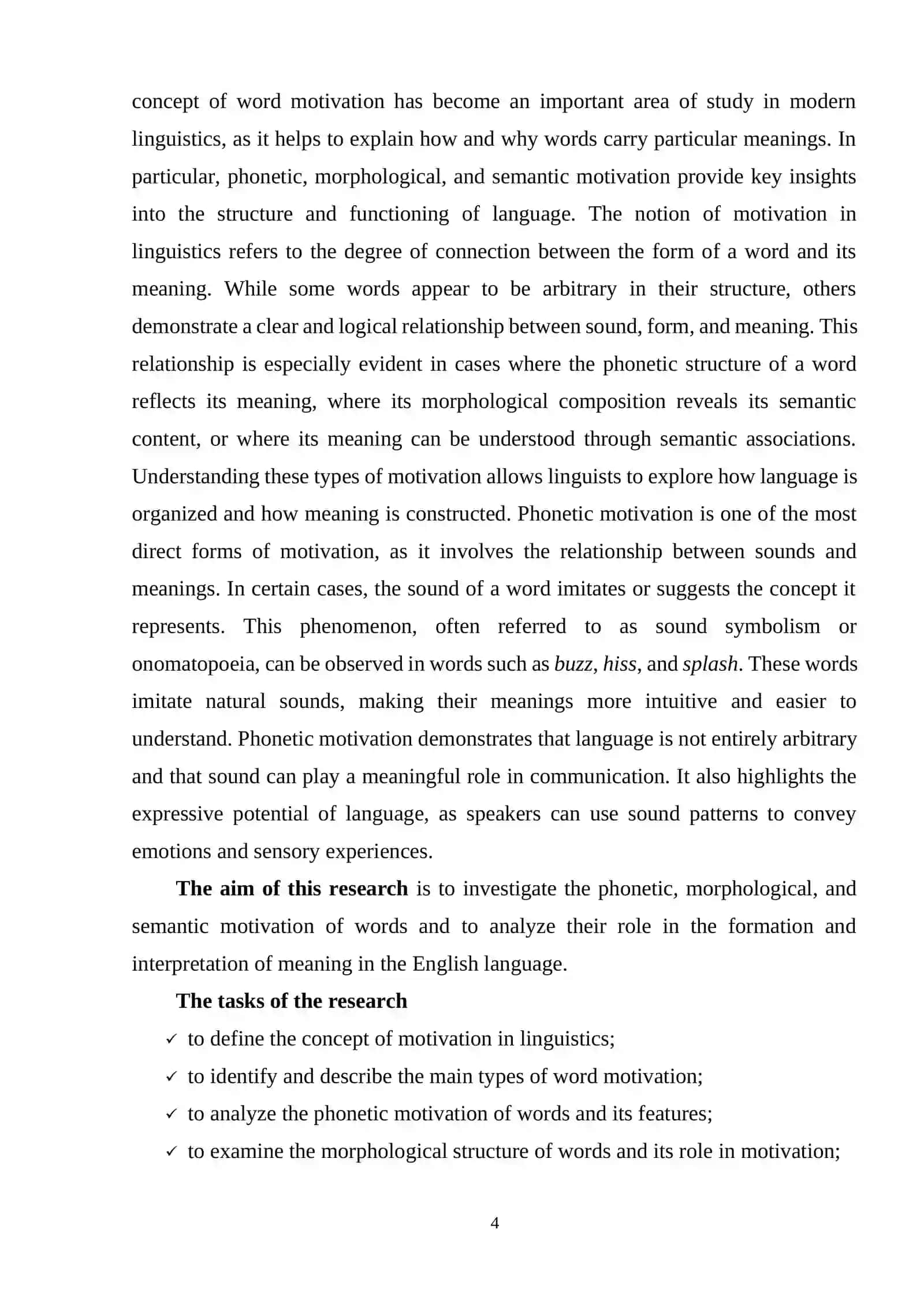 Phonetic, Morphological and Semantic Motivation of Words 3