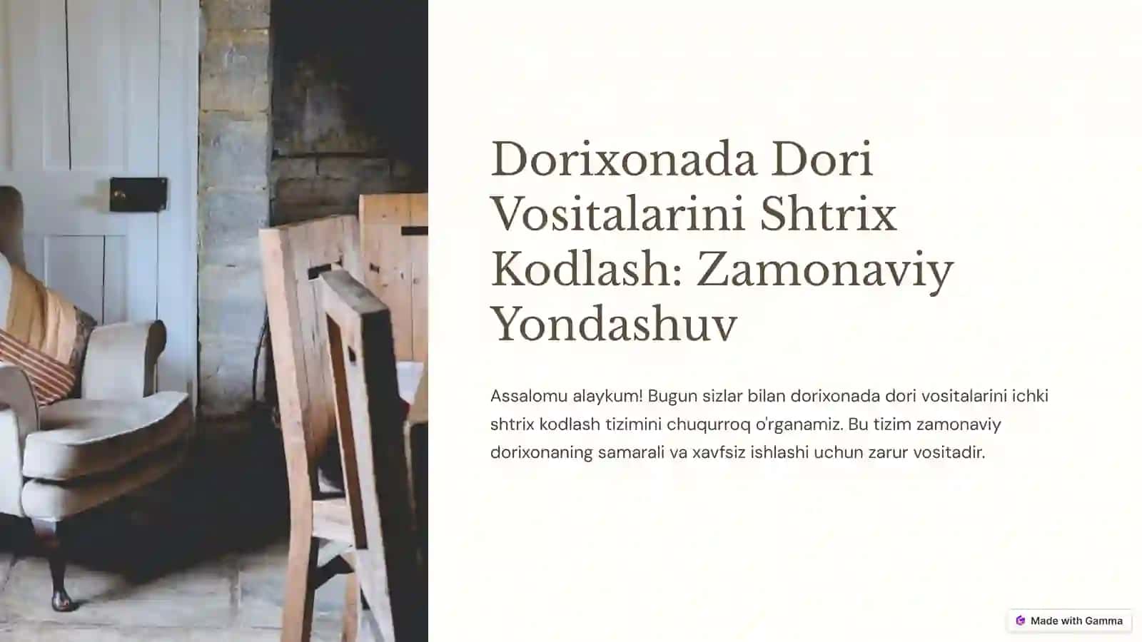 Dorixonada dori vositalarini ichki shtrix kodlash 3
