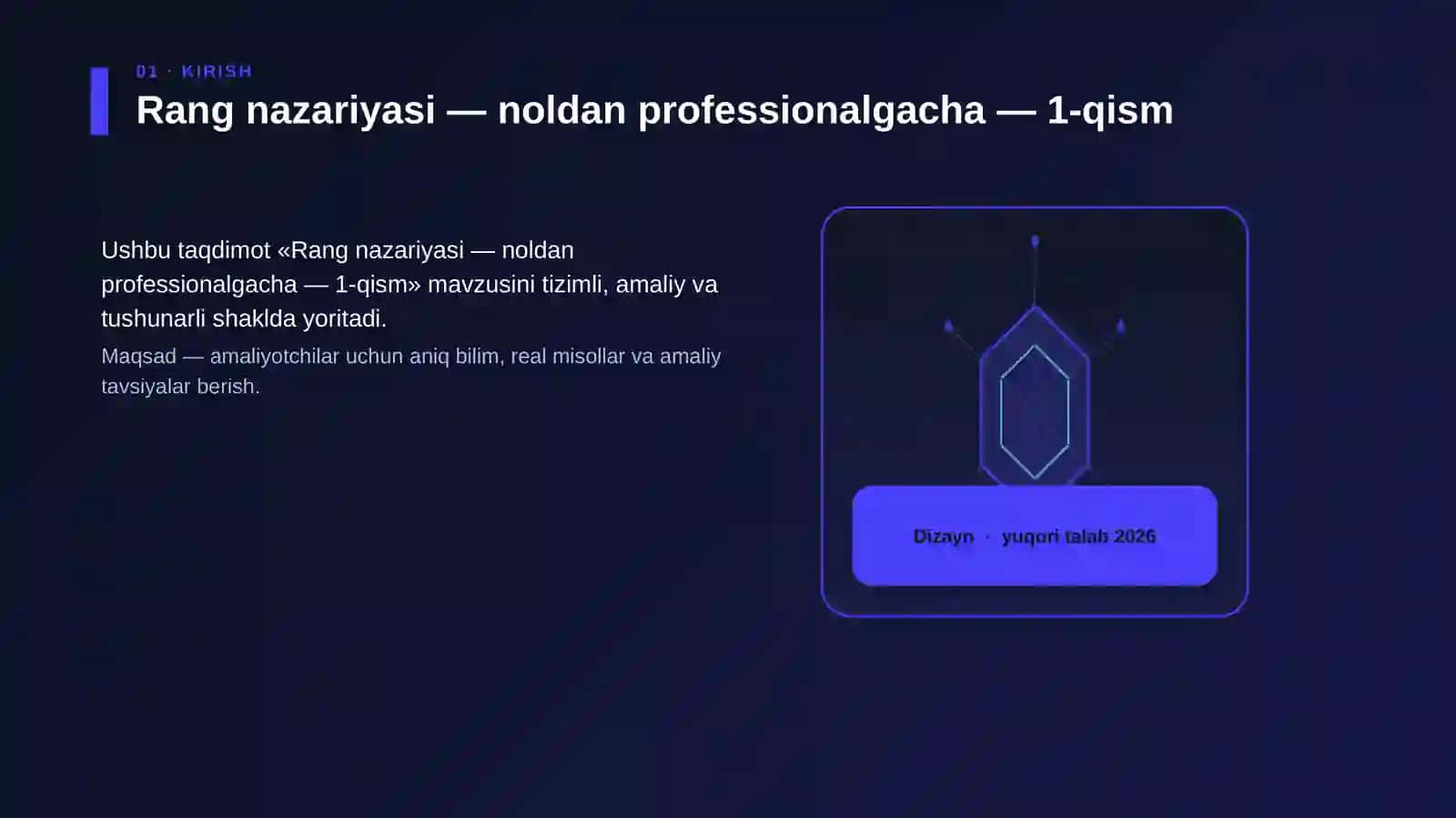 Rang nazariyasi — noldan professionalgacha — 1-qism 3