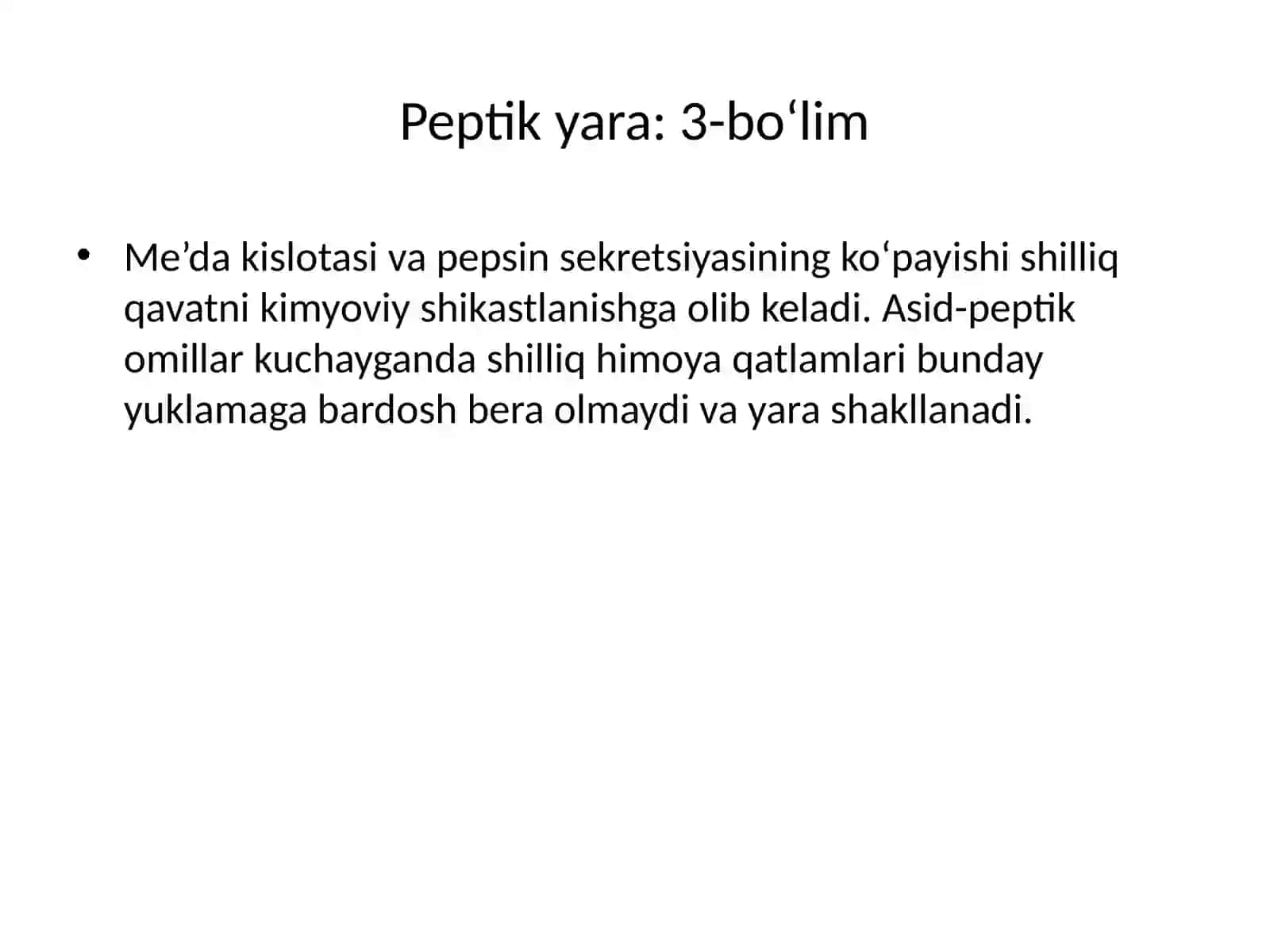 Peptik yara: 1-bo‘lim 3