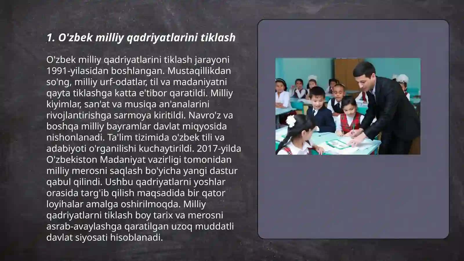 O'zbek milliy qadriyatlarini tiklash 3