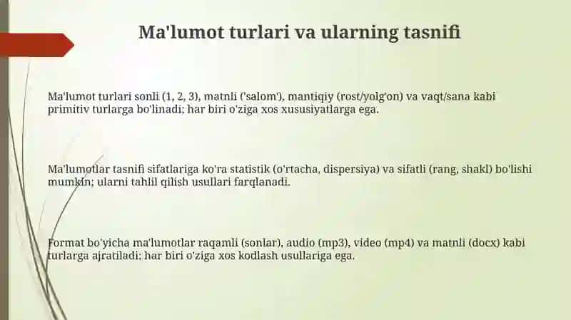 Axborot turlari 3