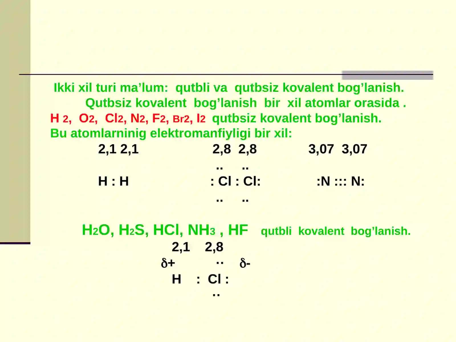 Kimyoviy bog‘lanish va molekula tuzilishi 3