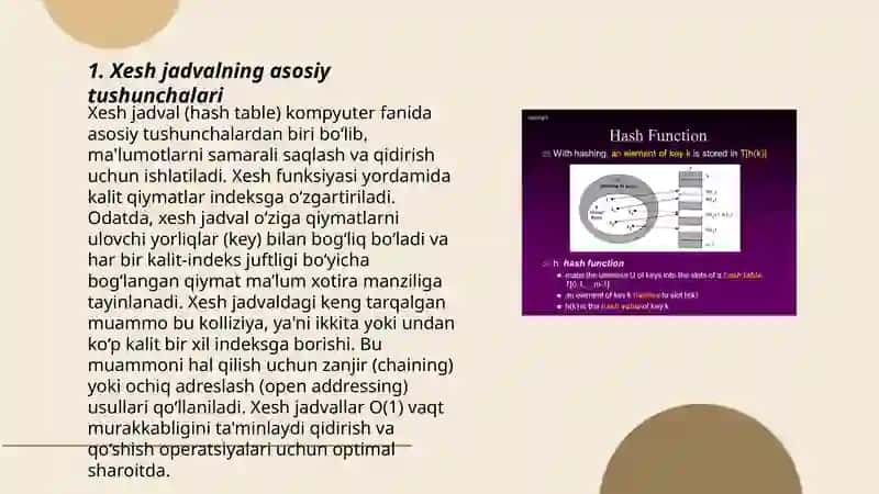 Xesh jadval va xesh funksiyalari 3