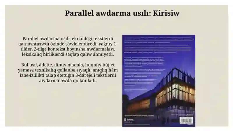 Tegisliktin' parallel ha'reket usili 3