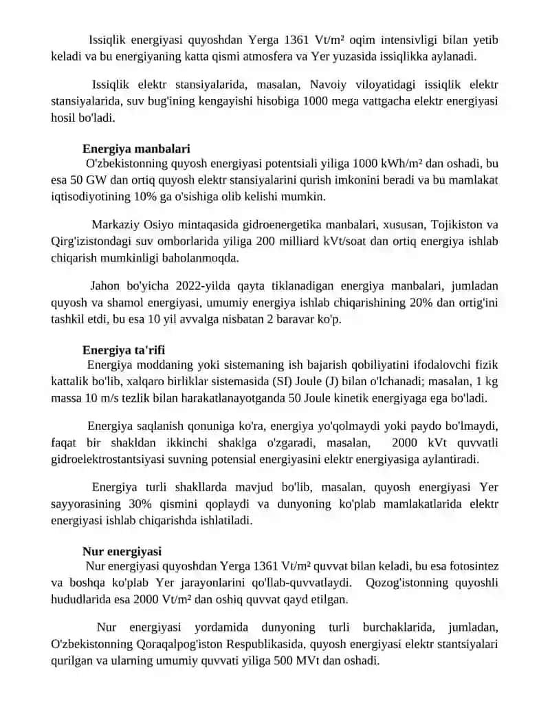 Energiya va uning turlari 3