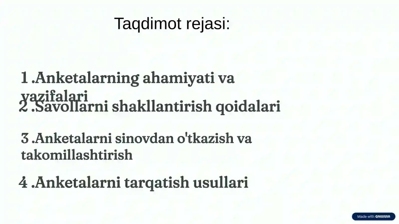 Aholi salomatligini aniqlashda anketalar tuzish 3