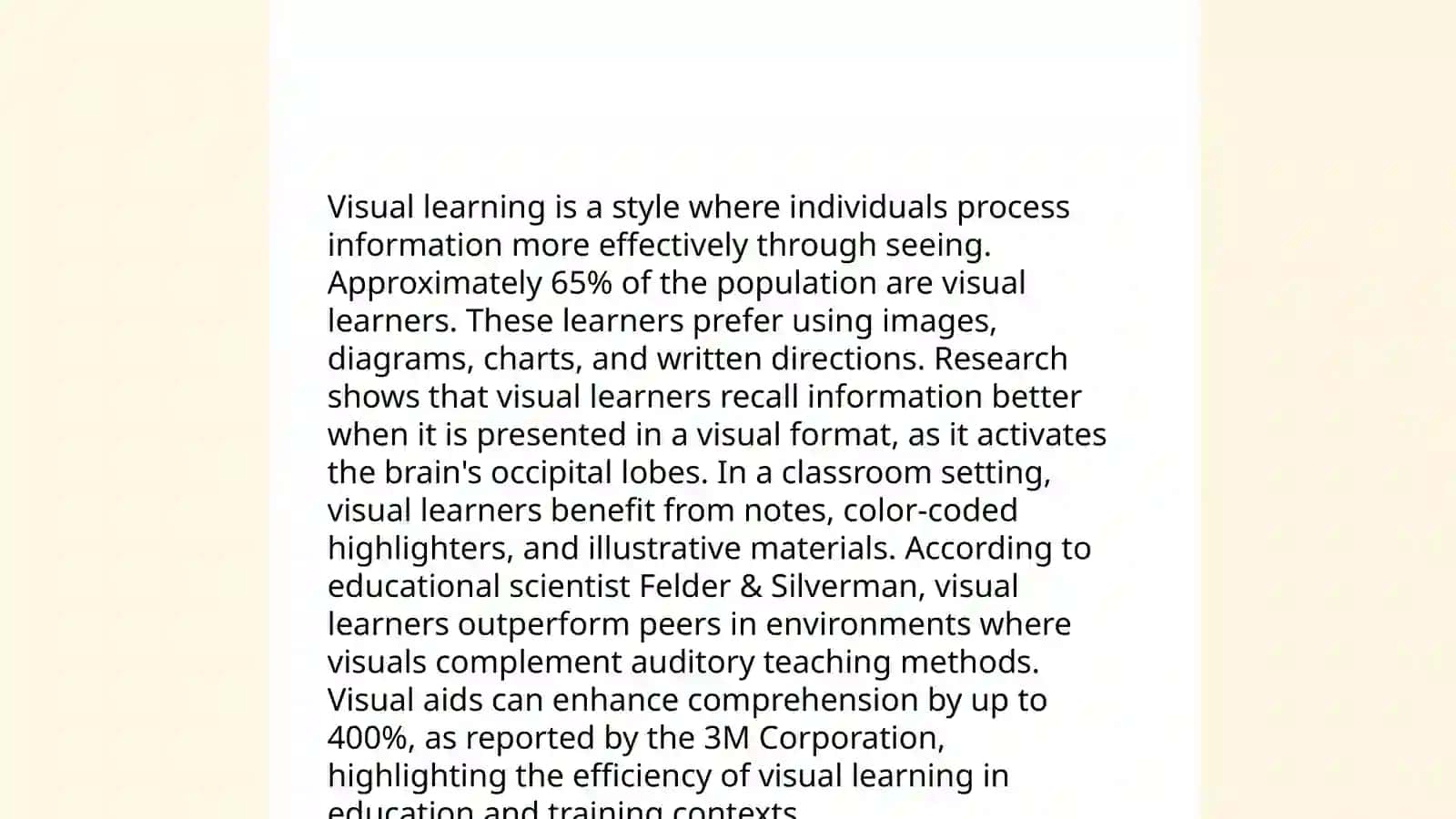 Visual Learning Style 3