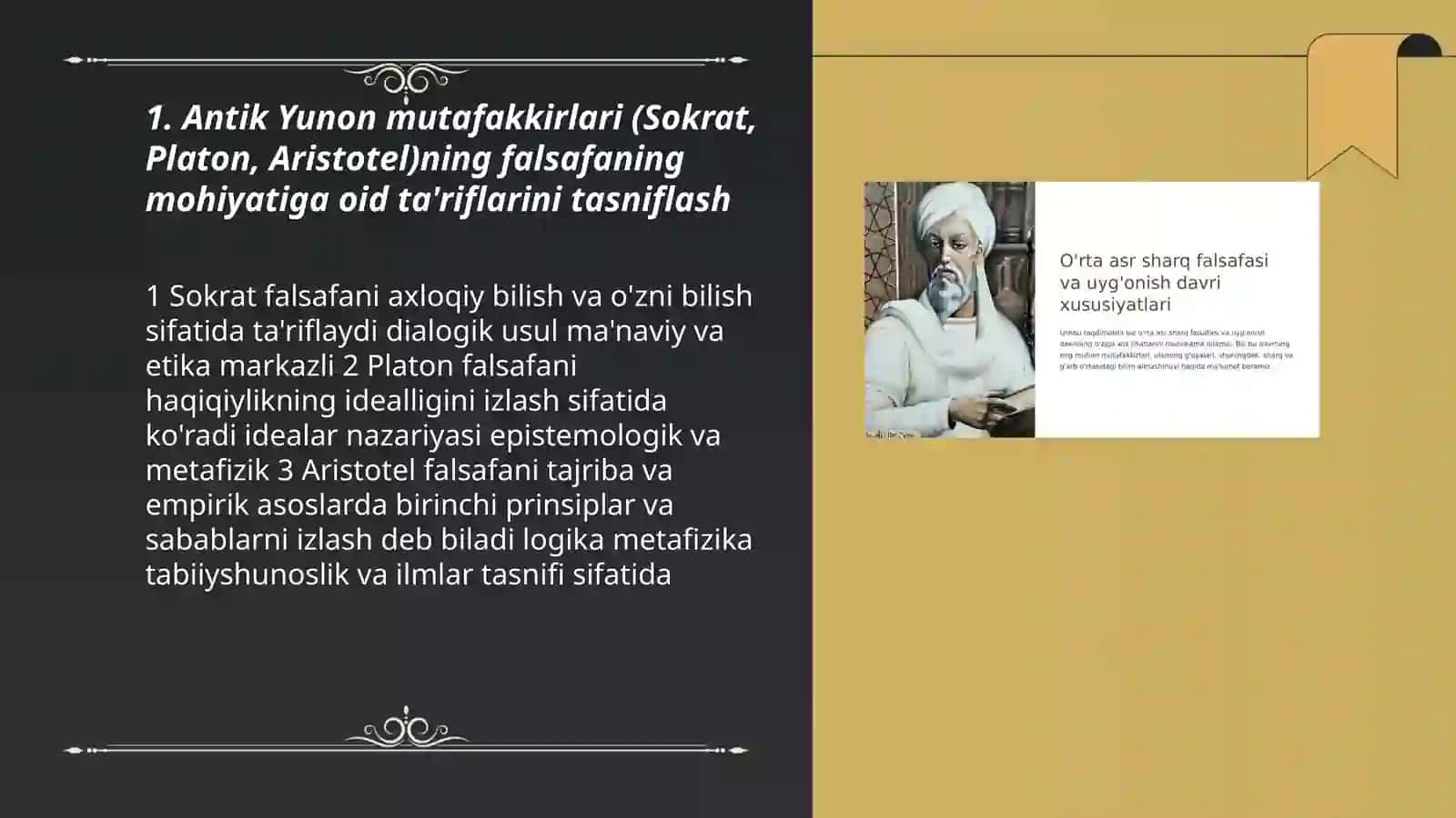 Falsafaning mohiyatiga oid Sharq va Gʻarb mutafakkirlari taʼriflarini tasniflash 3