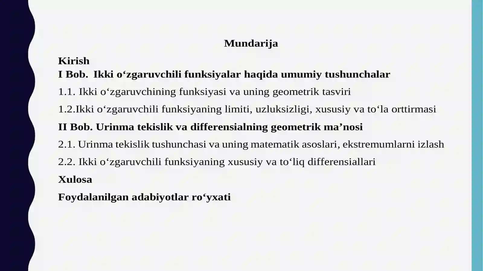 MATEMATIK ANALIZ FANIDAN 3