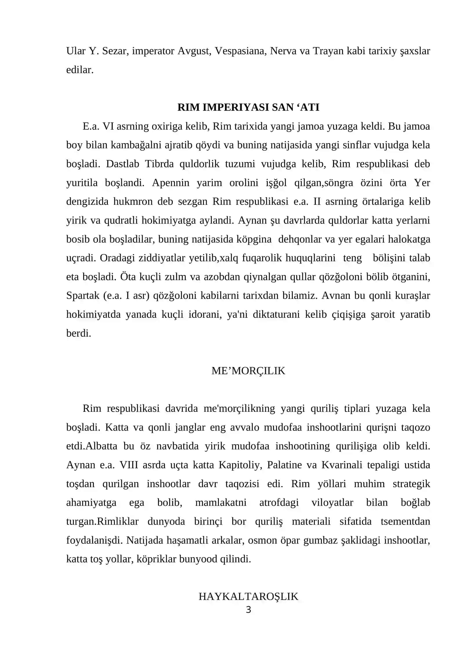 QADIMGI RIM SAN’ATI 3