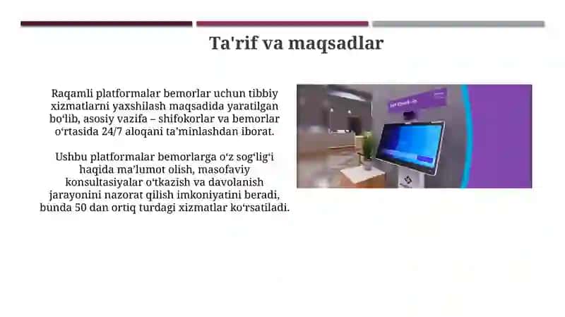 Bemorlar uchun raqamli platformalar 3