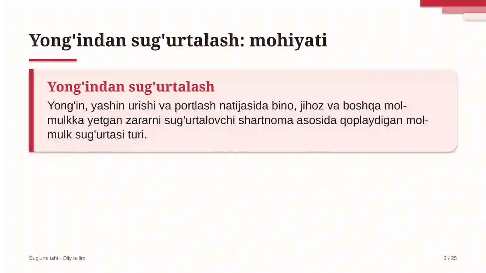 Podkast studiyalarida yong'indan sug'urtalash 3
