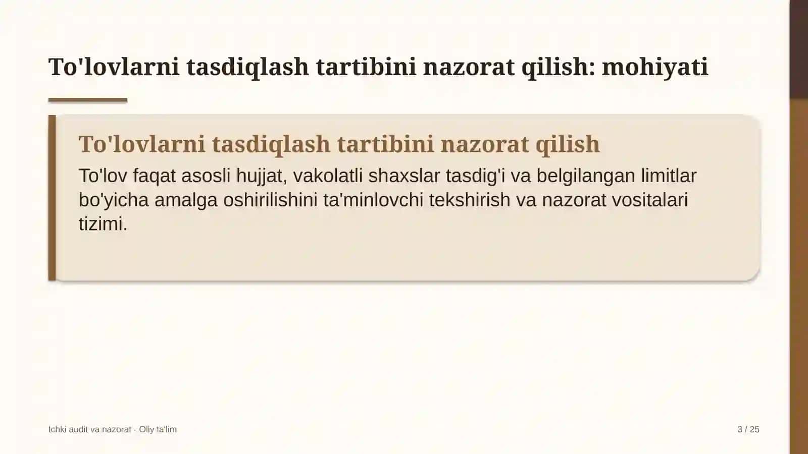 Ichki audit va nazorat · Oliy ta'lil 3