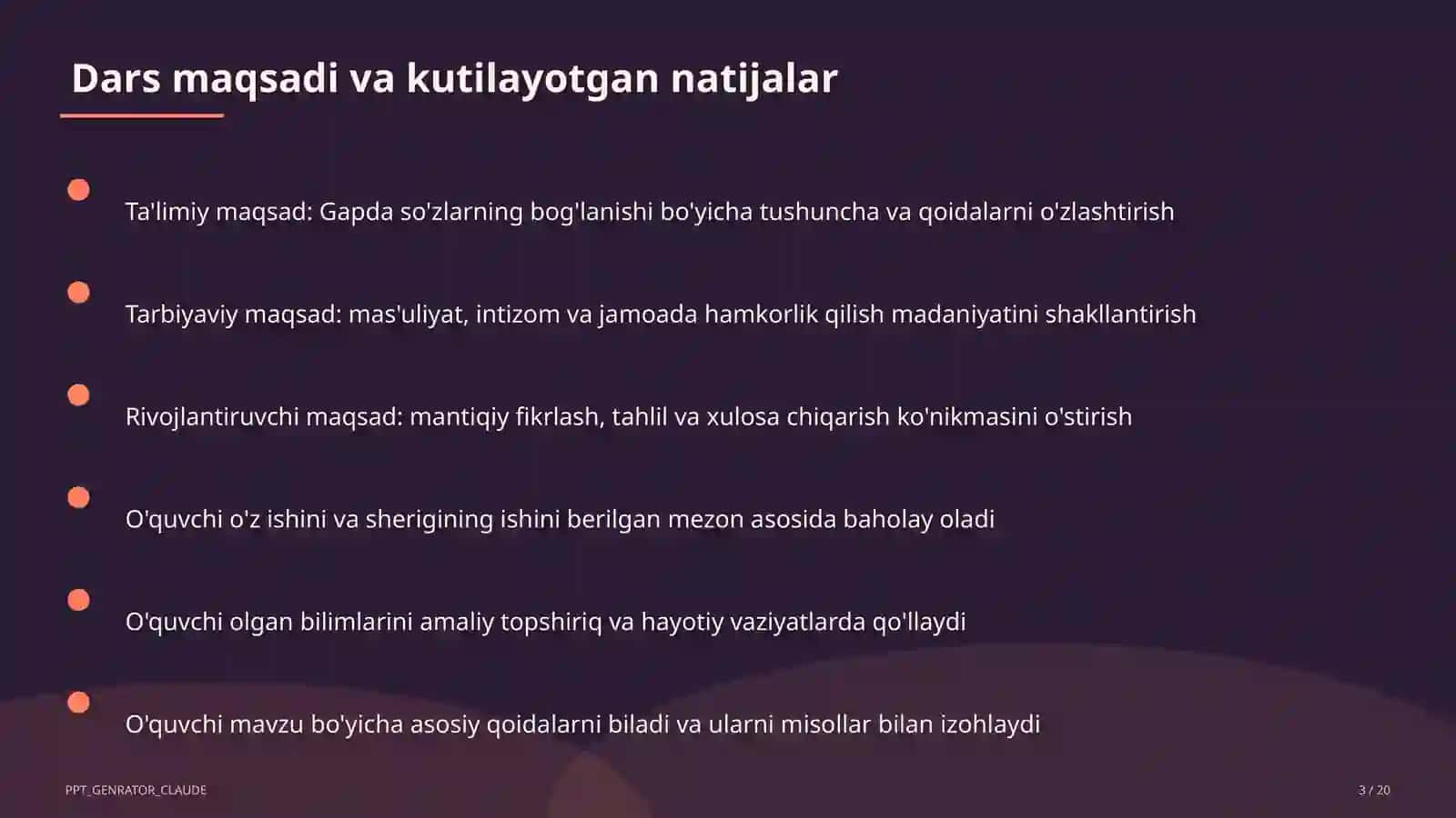 Gapda so'zlarning bog'lanishi (2-sinf) 3