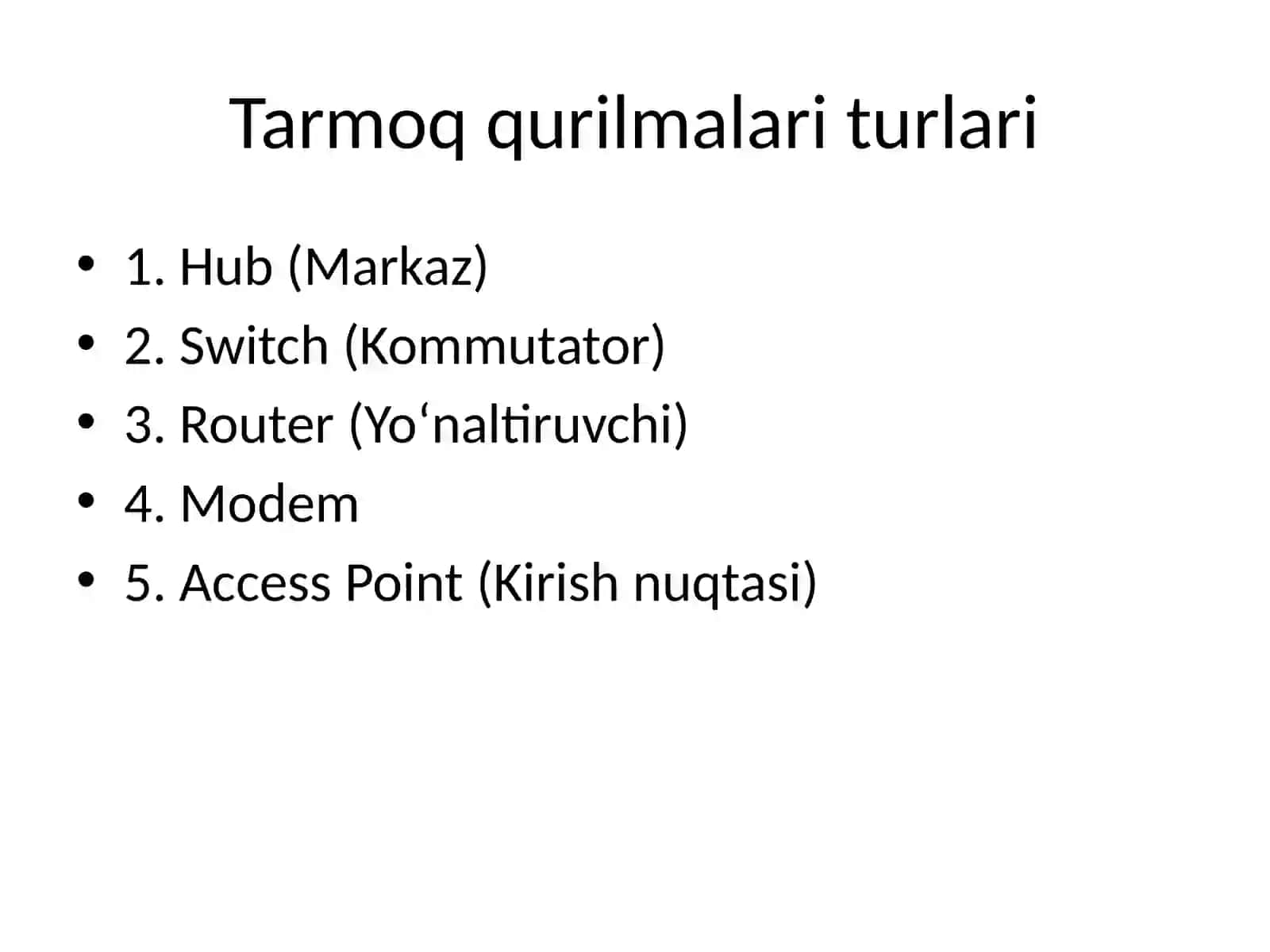 Kompyuter  Tarmoqlari  Qurilmalari 3