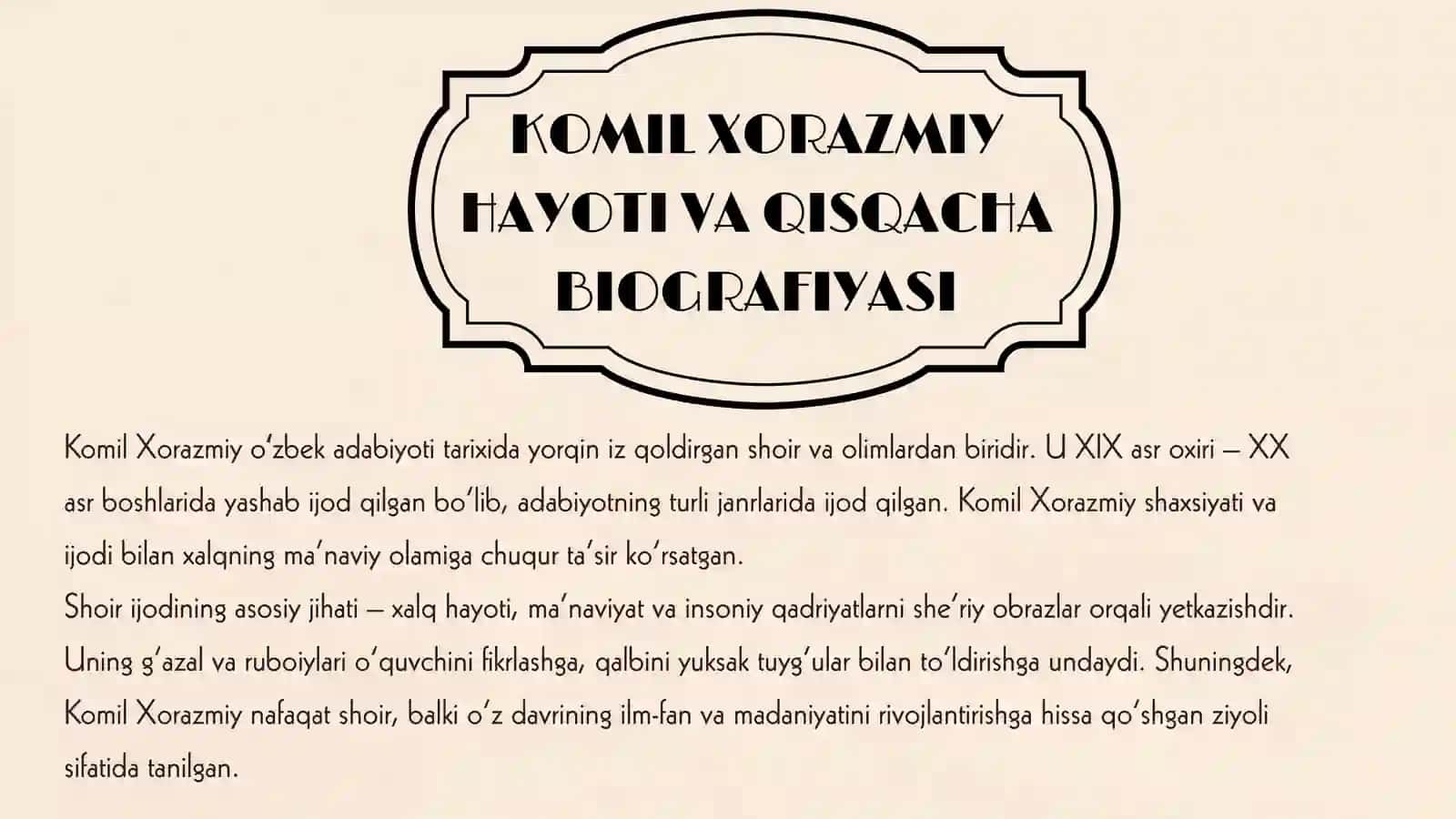 KOMIL XORAZMIY ADABIY MEROSI 3