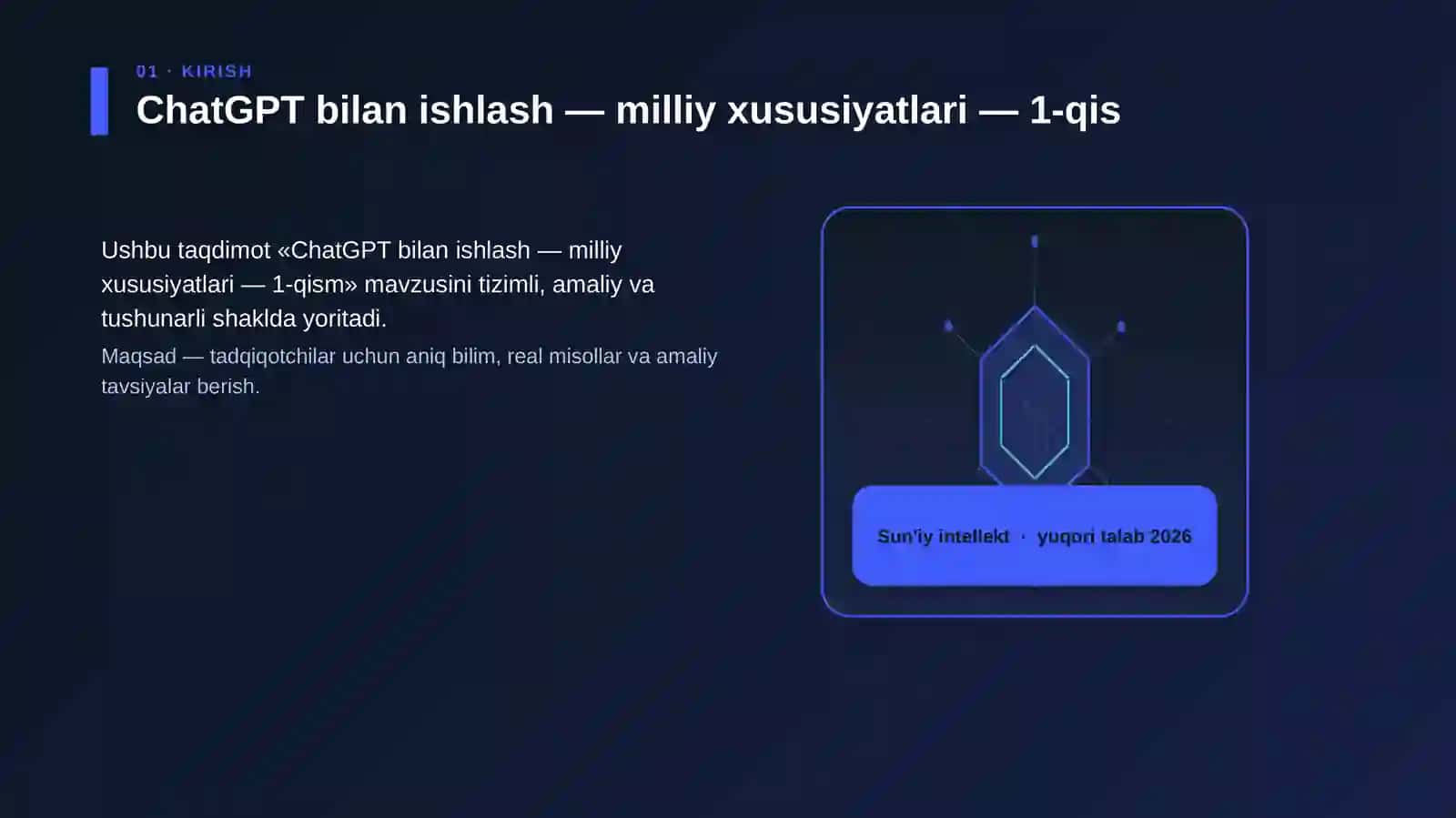 ChatGPT bilan ishlash — milliy xususiyatlari — 1-qism 3