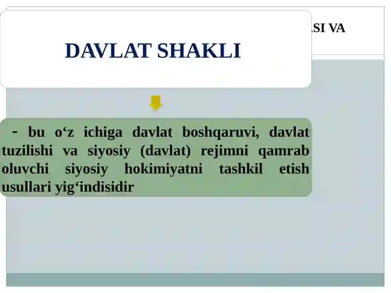 DAVLATNING SHAKLLARI 3