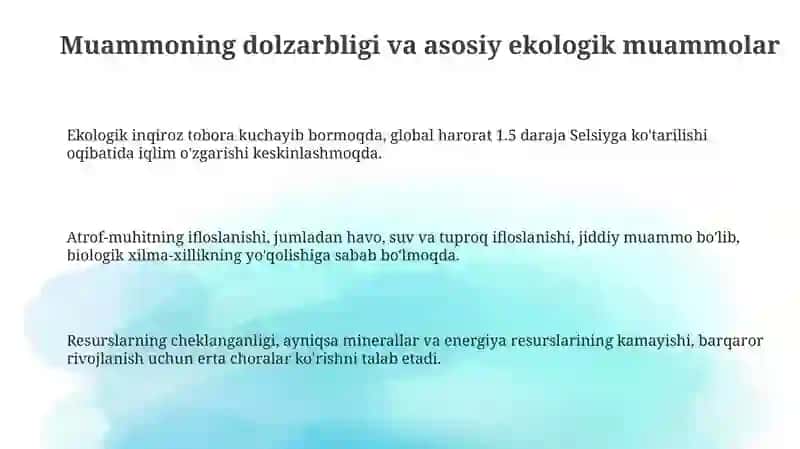 Ekologik muommolarni fizika va astronomiya taʼlimida yoritish 3