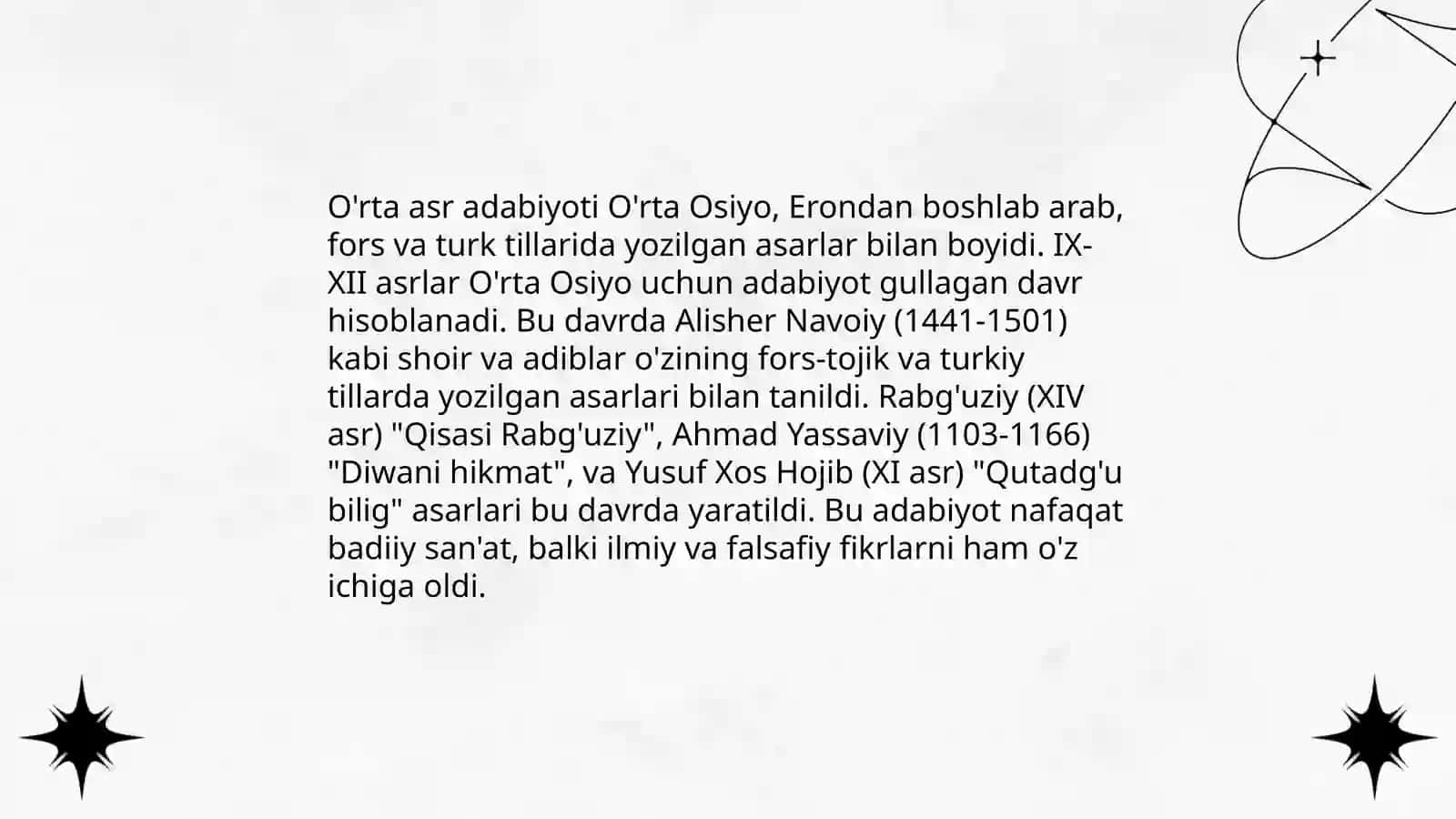 O'rta asr adabiyoti 3