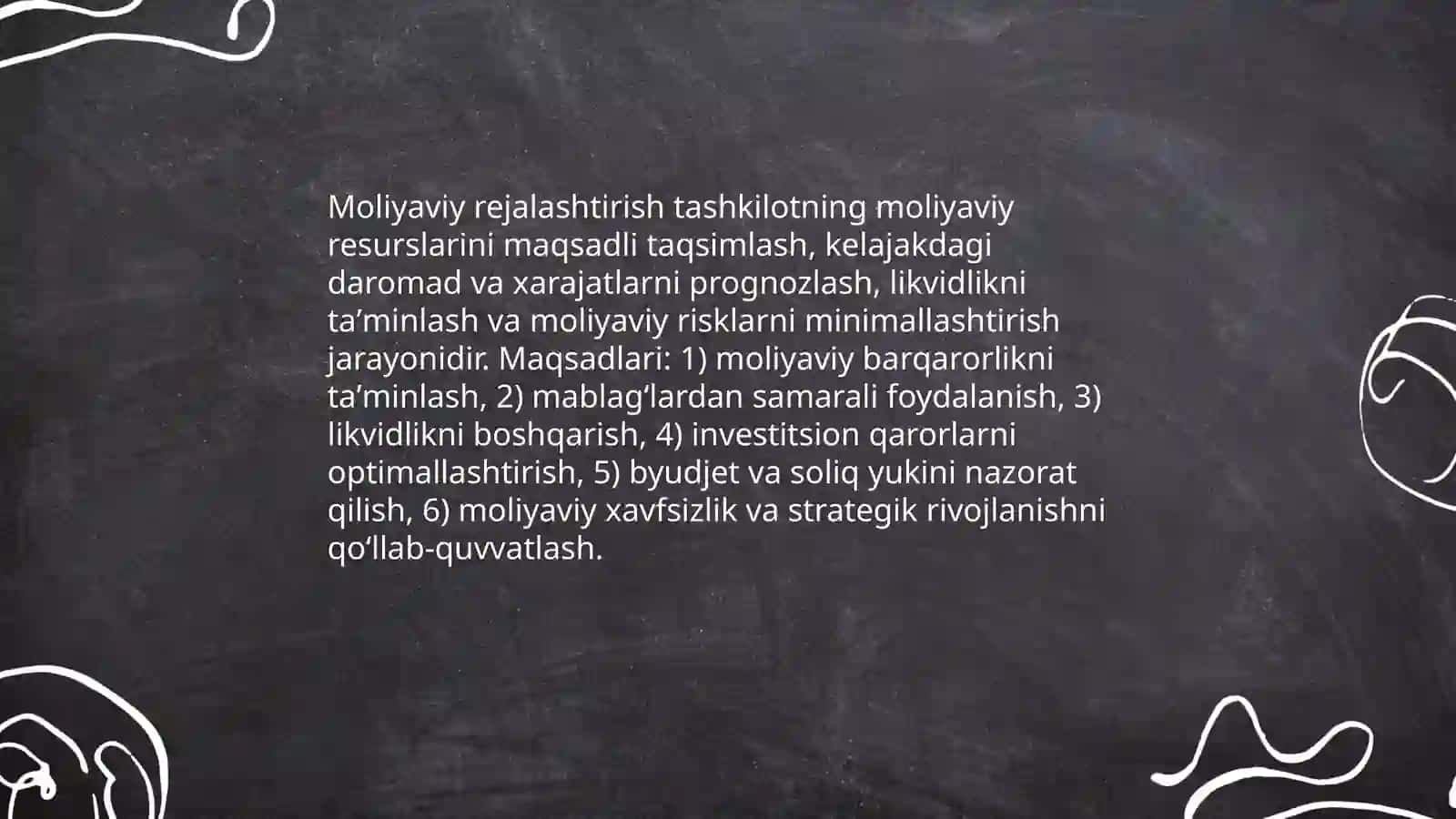 Moliyaviy rejalashtirish va tartibga solish 3