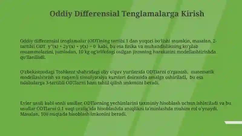 Oddiy Differensial Tenglamalar 3