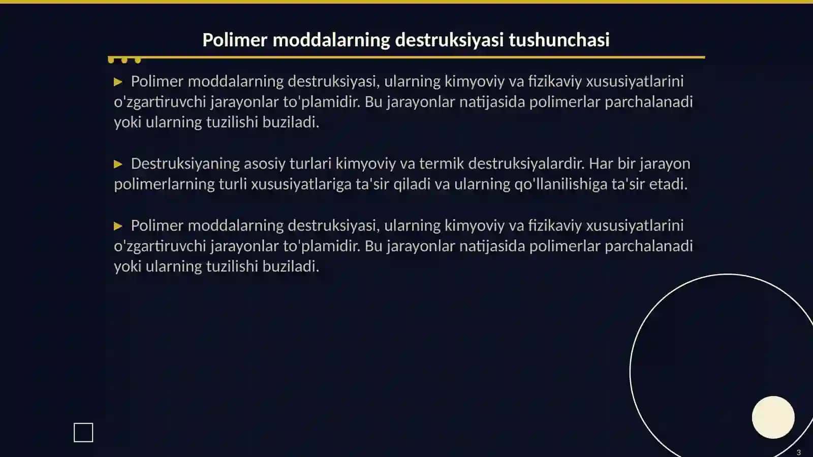 Polimer moddalarning destruktsiyasi 3