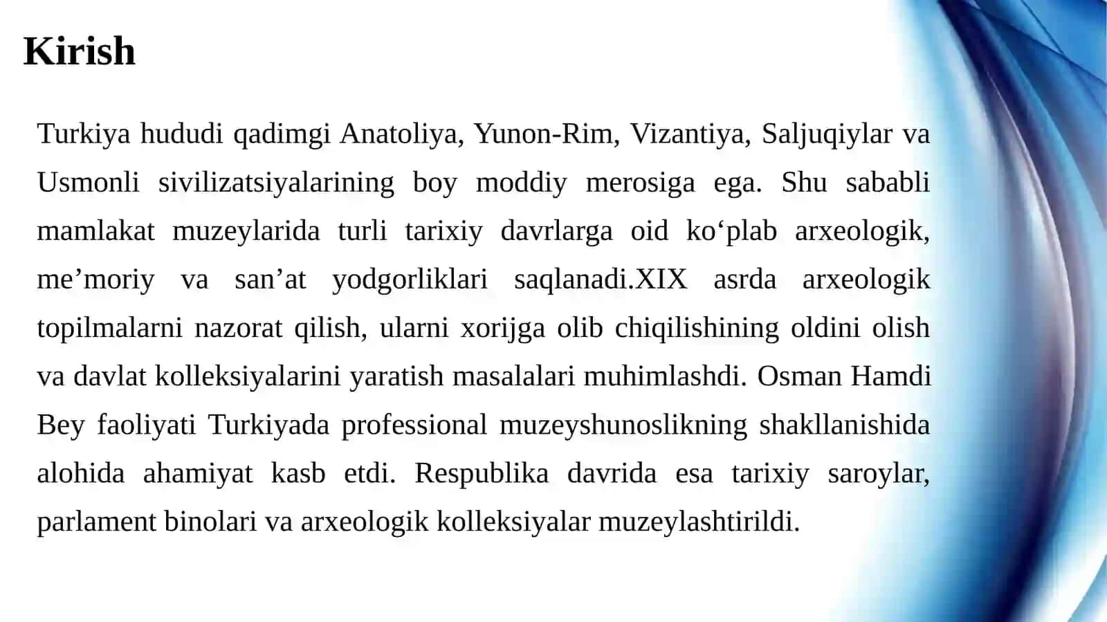 Yangi davrda Turkiya muzeylari. 3
