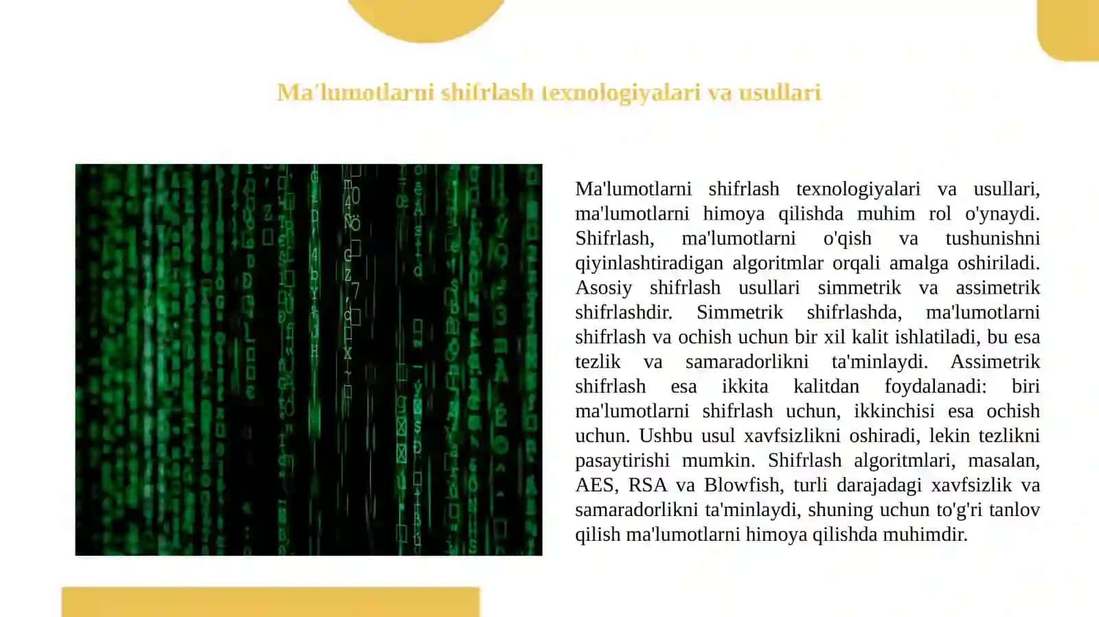 Ma'lumotlarni shifrlash texnologiyalari va usullari 3