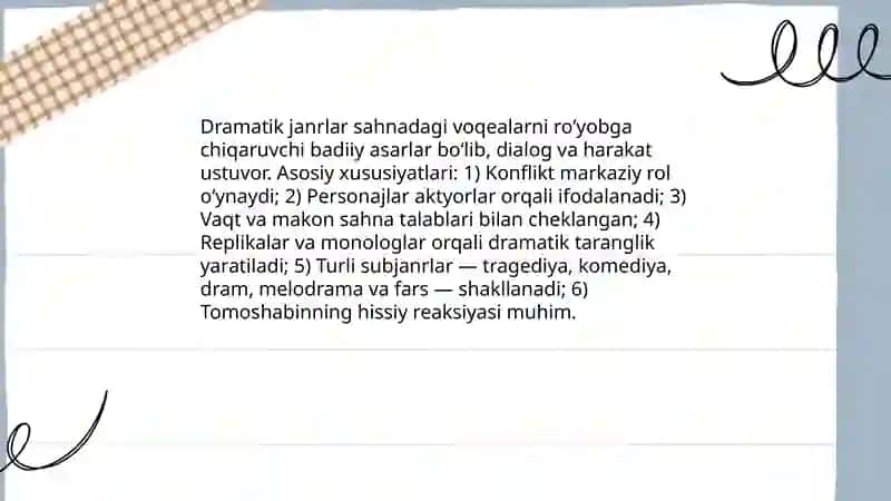 Dramatik tur va uning janrlari 3