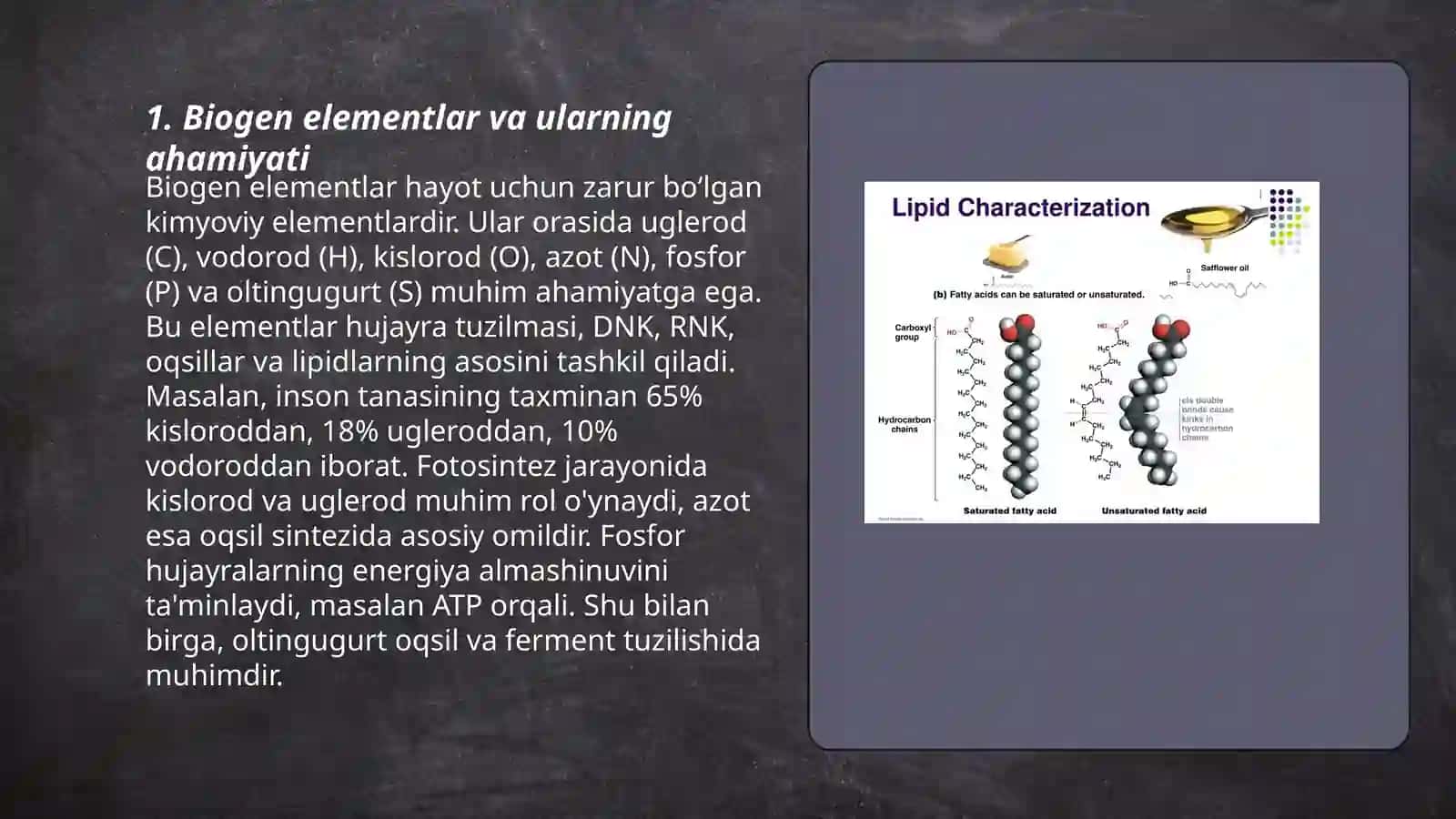 Biogen element, lipid va uglevodlar 3