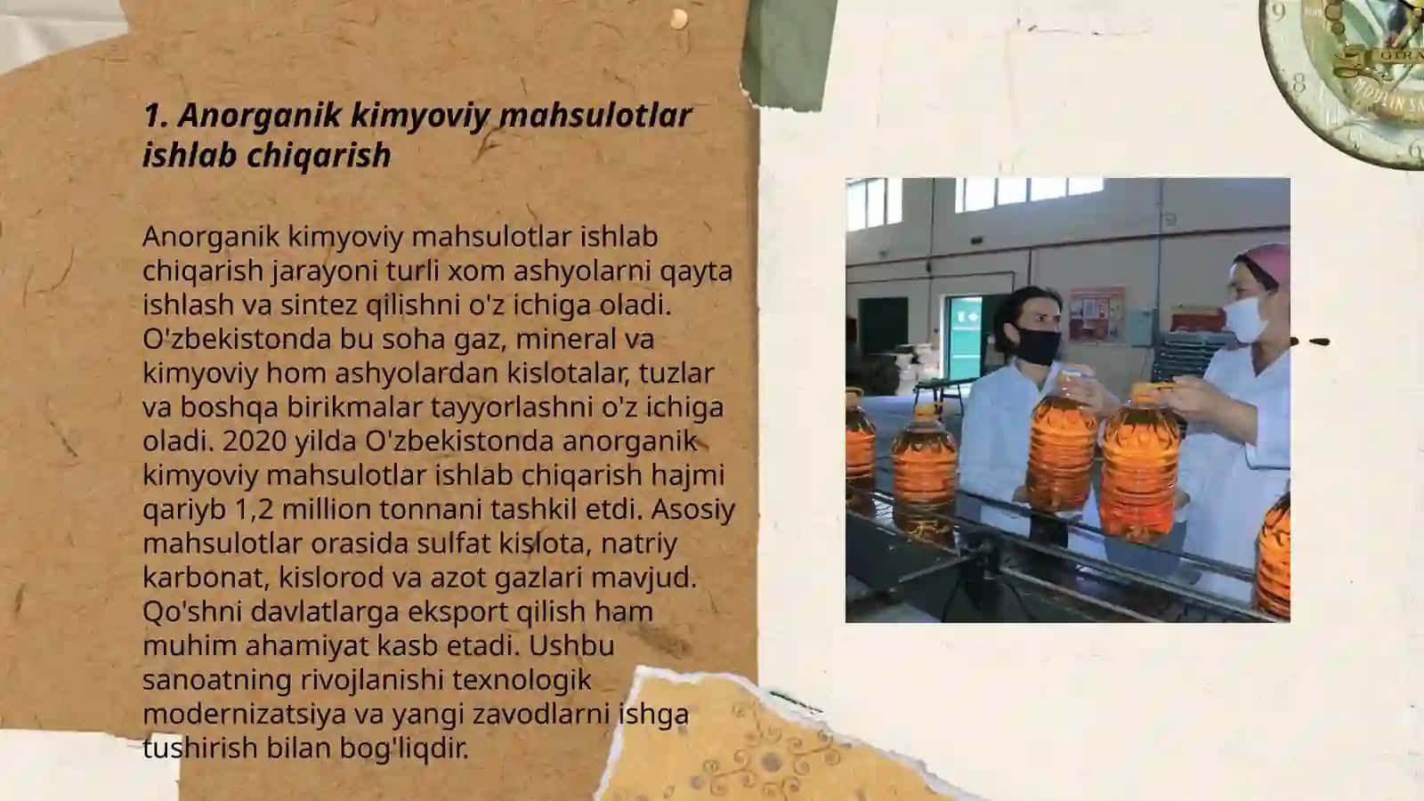 O'zbekiston kimyo sanoatida ishlab chiqariladigan mahsulotlar va kimyoviy ishlab chiqarish usullarini rivojlantirish konsepsiyasi 3