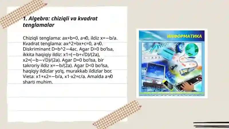 Matematika va informatika 3
