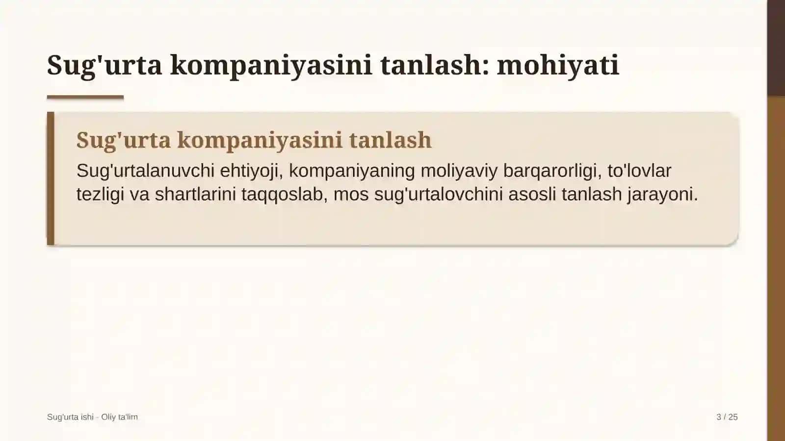 [Fond birjasida sug'urta kompaniyasini tanlash] 3