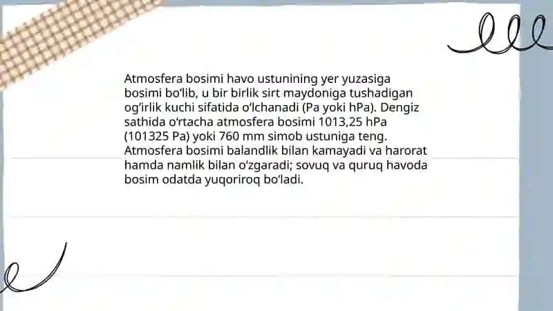 Atmosfera bosimi 3