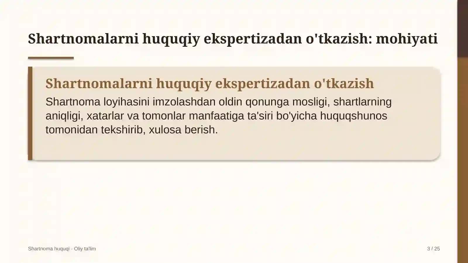 SHARTNOMA HUQUQI · OLIY TA'LIM 3