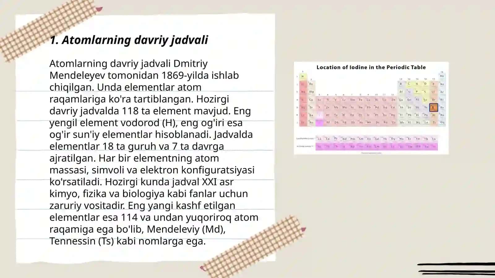 Atomlarning davriy va davriy bo'lmagan xossalari 3