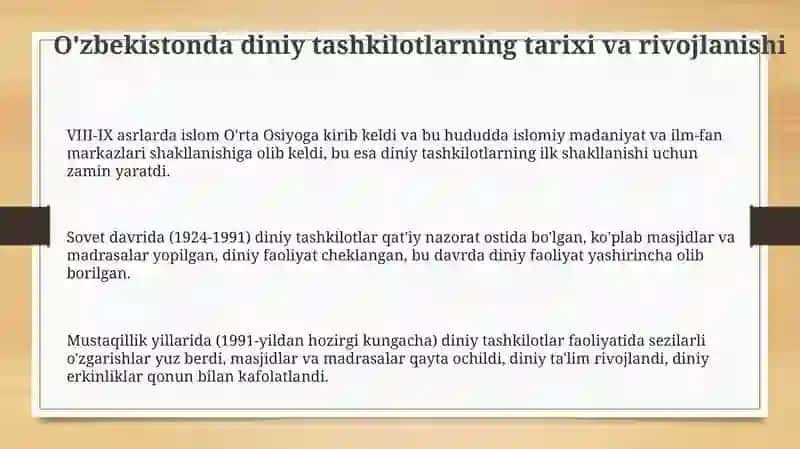 O'zbekistonda diniy tashkilotlar 3