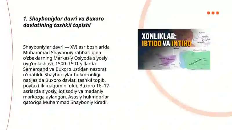 Ozbekistonda Xonliklar davri 3