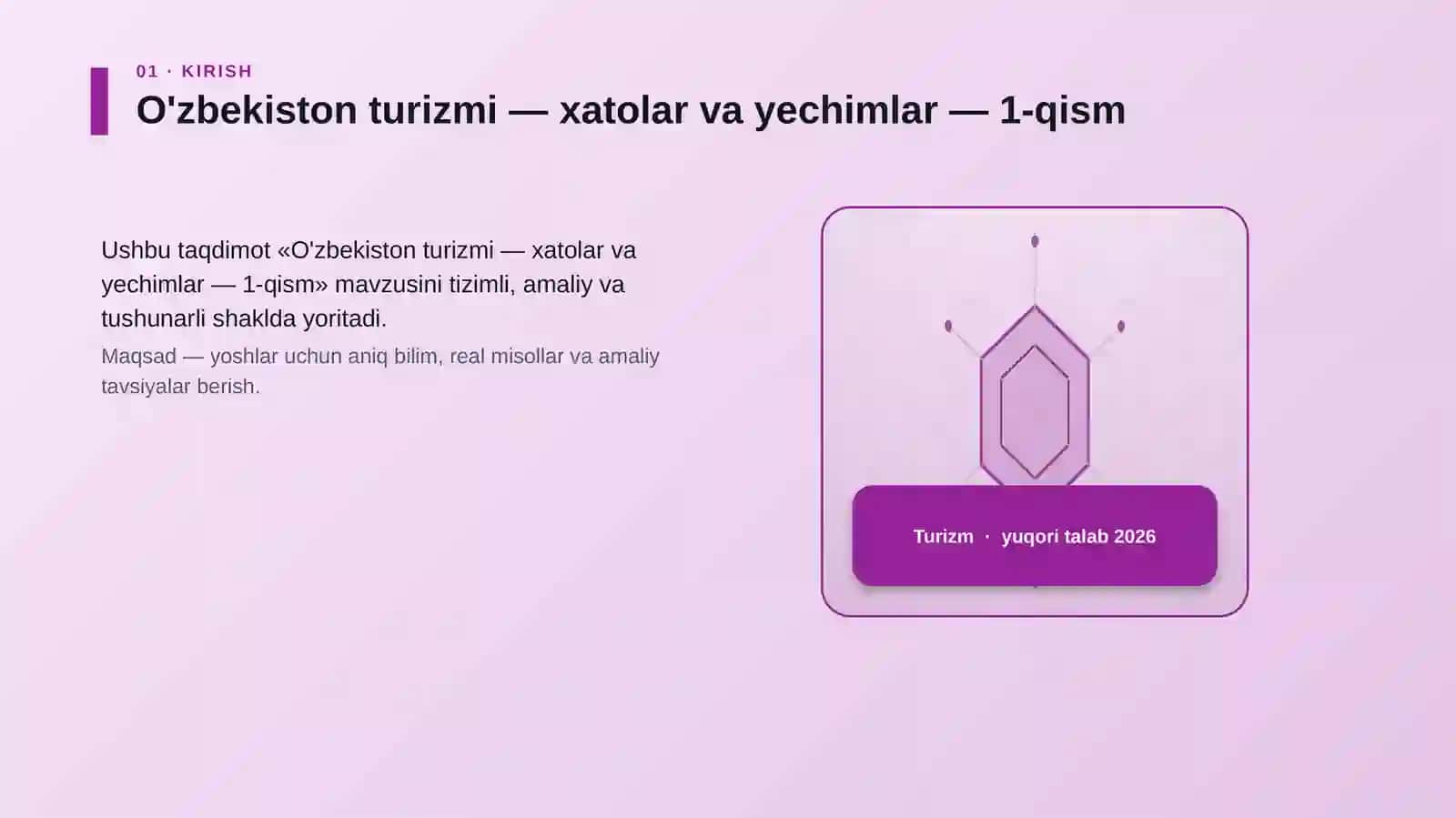 O'zbekiston turizmi — xatolar va yechimlar — 1-qism 3